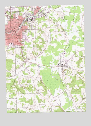 Jamestown, NY USGS Topographic Map