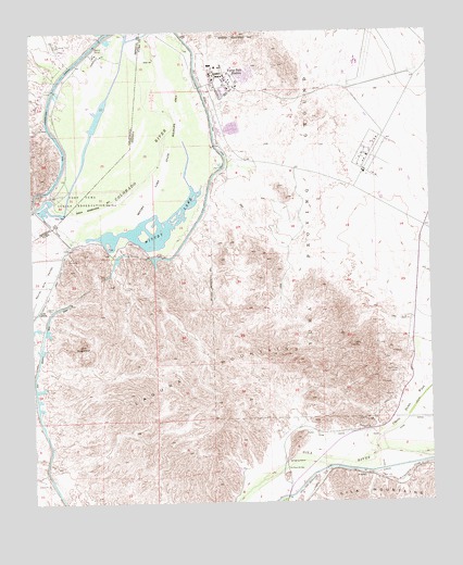 Laguna Dam, AZ USGS Topographic Map