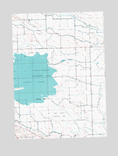 Ocean Lake, WY USGS Topographic Map