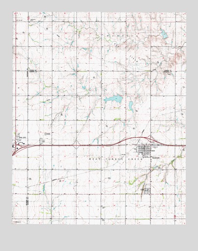 Canute, OK USGS Topographic Map