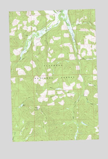 Ashley Mountain, MT USGS Topographic Map