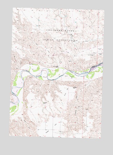 Carlin Flat, SD USGS Topographic Map