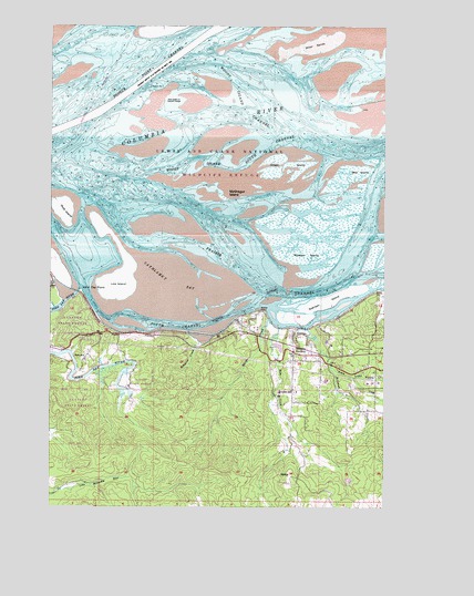 Cathlamet Bay, OR USGS Topographic Map