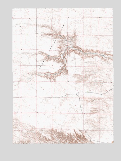 Cattail Ranch NE, WY USGS Topographic Map