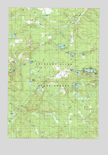 Chabeneau Lake, MI USGS Topographic Map