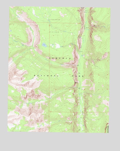 Chagoopa Falls, CA USGS Topographic Map