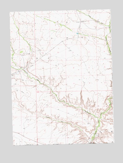 Chicken Creek SW, WY USGS Topographic Map