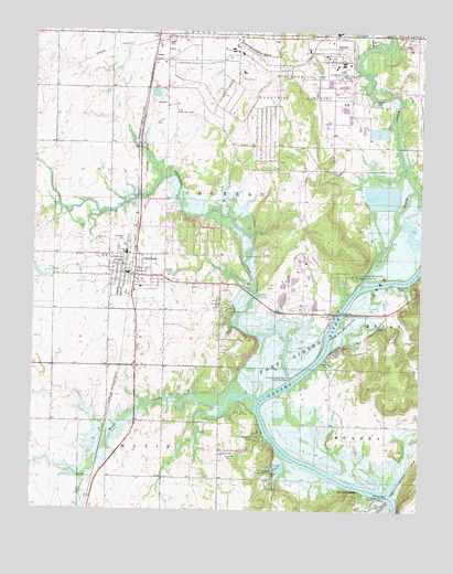 Chouteau, OK USGS Topographic Map