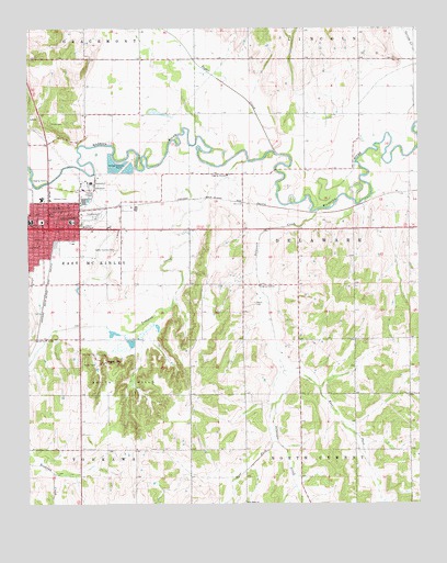 Anadarko East, OK USGS Topographic Map