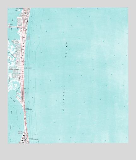 Cocoa Beach, FL USGS Topographic Map