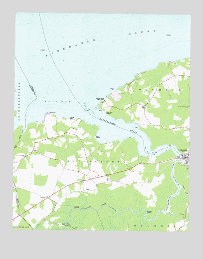 Columbia West, NC USGS Topographic Map