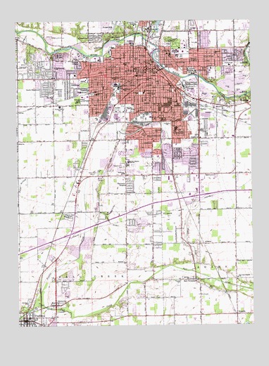 Anderson South, IN USGS Topographic Map