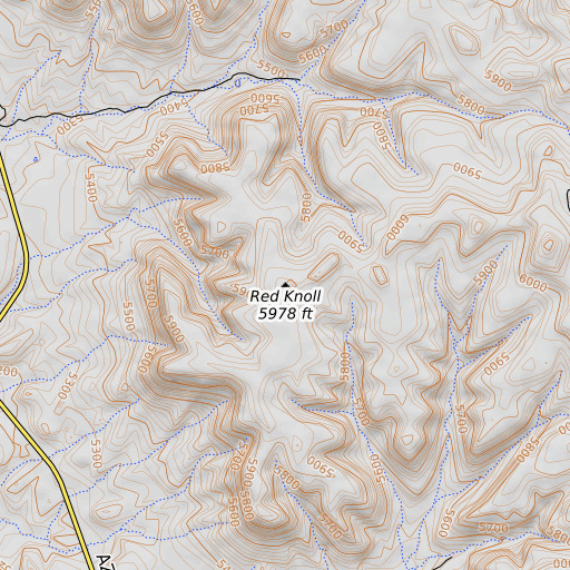 OpenTopoMap map of Red Knoll, AZ