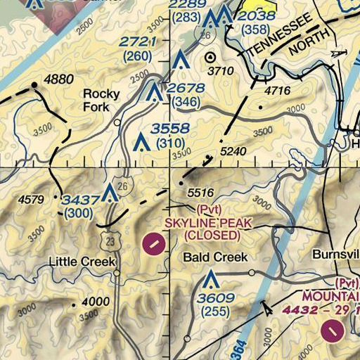 FAA VFR chart of Big Bald, NC