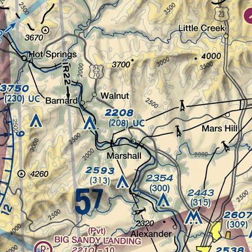 FAA VFR chart of Big Branch, NC
