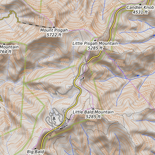 OpenTopoMap map of Buck Spring, NC
