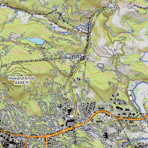 OpenTopoMap map of Buckeye Gap, NC