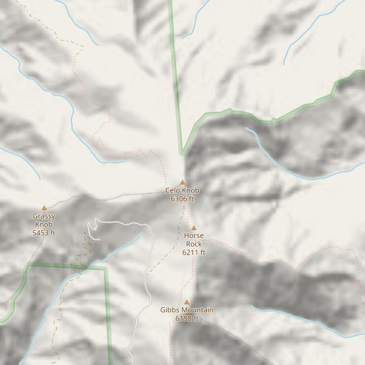 OpenStreetMap map of Celo Knob, NC