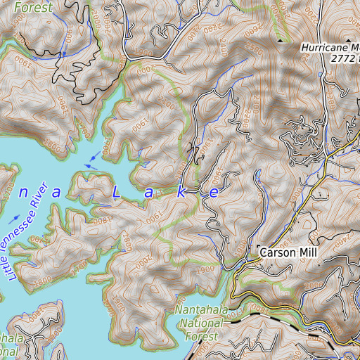 OpenTopoMap map of Dowell Dock, NC