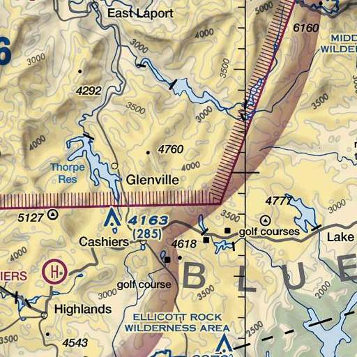 FAA VFR chart of Double Knob, NC