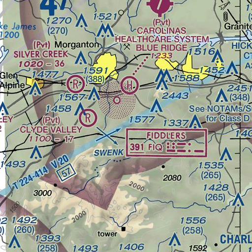 FAA VFR chart of Pine Mountain, NC