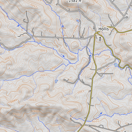OpenTopoMap map of Green Branch, NC