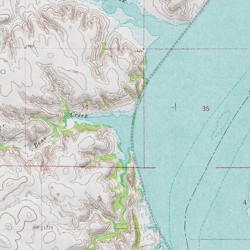 USGS 24K topo map of Fool Bear Creek, ND