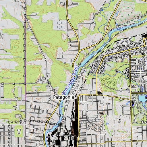 OpenTopoMap map of Big Run, OH