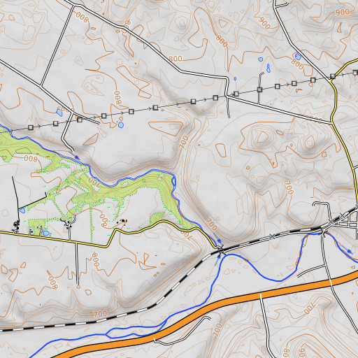 OpenTopoMap map of Big Run, OH