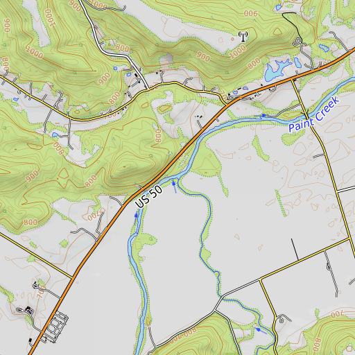 OpenTopoMap map of Black Run, OH