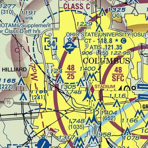 FAA VFR chart of Fishinger School, OH