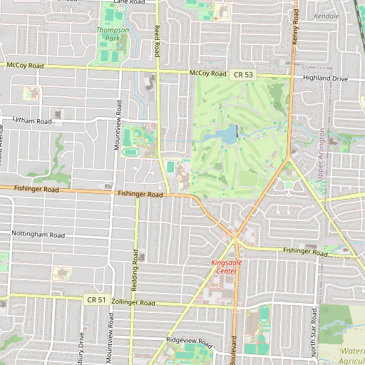 OpenStreetMap map of Fishinger School, OH