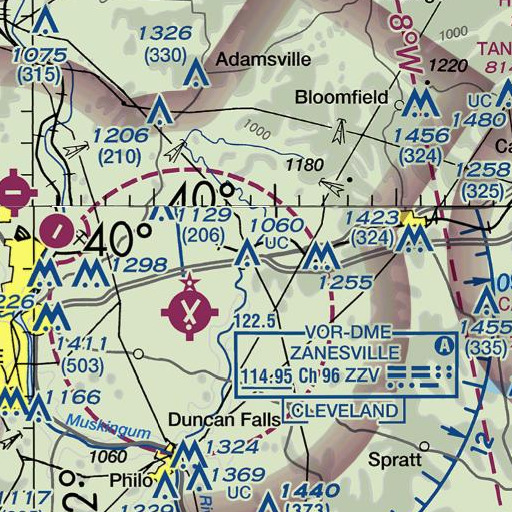FAA VFR chart of Frog Run, OH