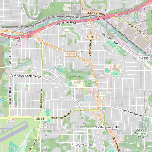 OpenStreetMap map of Hyre Park, OH