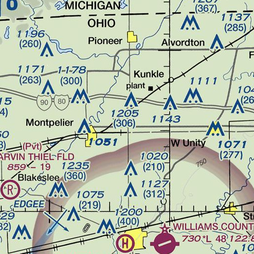 FAA VFR chart of Lash Cemetery, OH