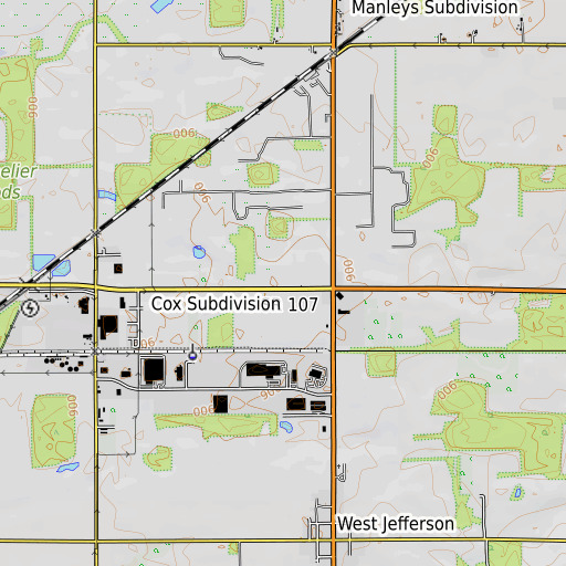 OpenTopoMap map of Lash Cemetery, OH