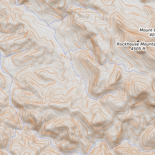 OpenTopoMap map of Rockhouse Spring, AZ