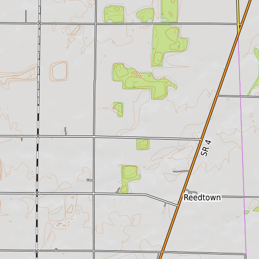 OpenTopoMap map of Schoeffel Ditch, OH