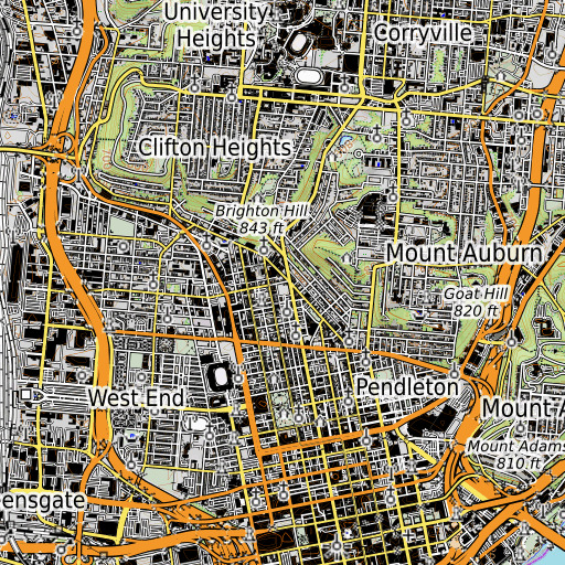 OpenTopoMap map of Webster School, OH