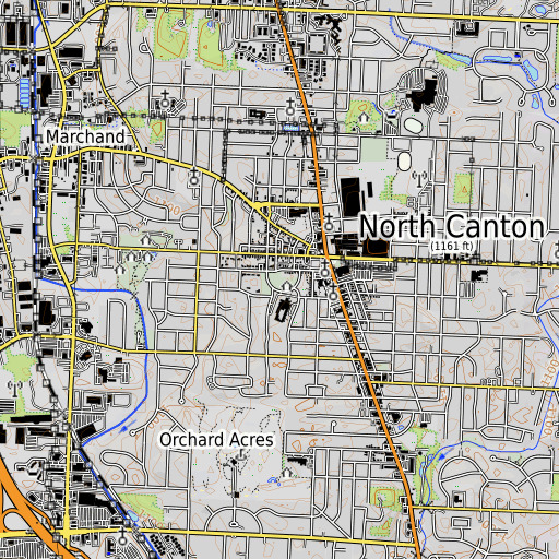 OpenTopoMap map of Witwell Park, OH