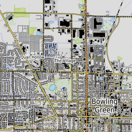 OpenTopoMap map of Bowling Green High School, OH
