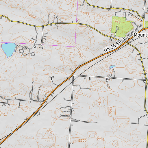 OpenTopoMap map of Updike School (historical), OH