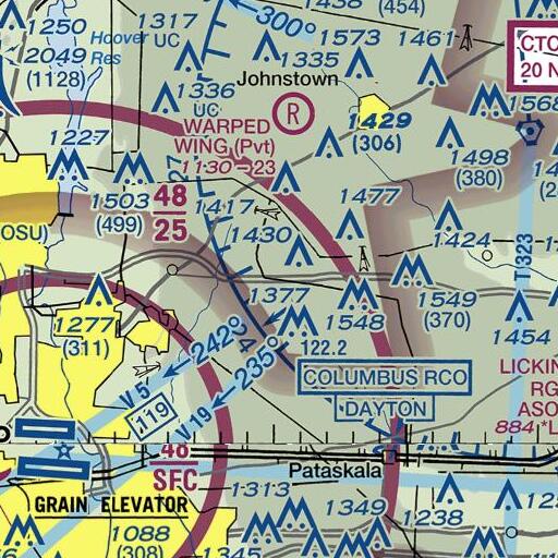 FAA VFR chart of Beech School (historical), OH