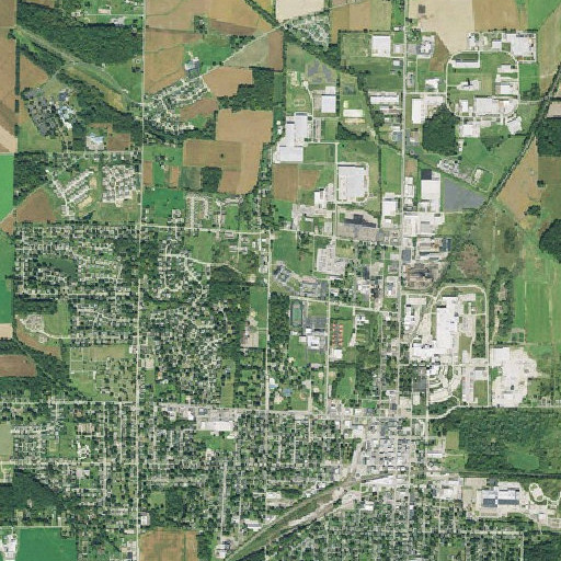 Aerial imagery of Orrville Middle School, OH