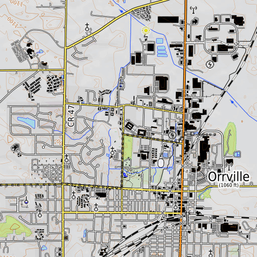 OpenTopoMap map of Orrville Middle School, OH