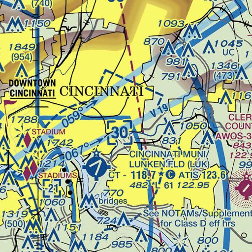 FAA VFR chart of Mariemont Middle School, OH