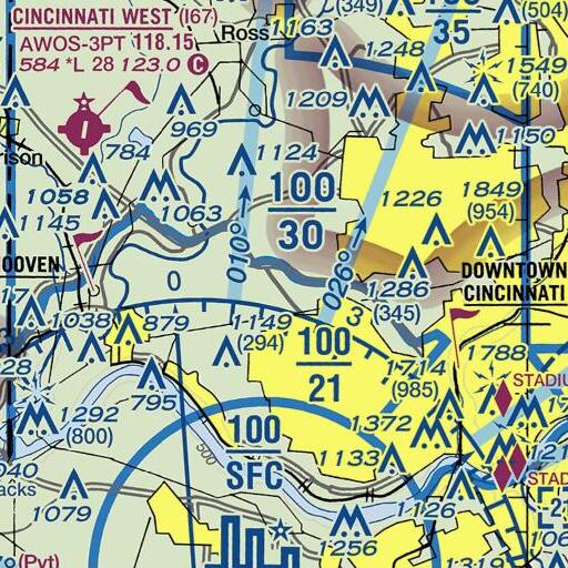 FAA VFR chart of Dent, OH