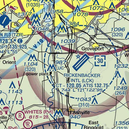 FAA VFR chart of Lockbourne, OH