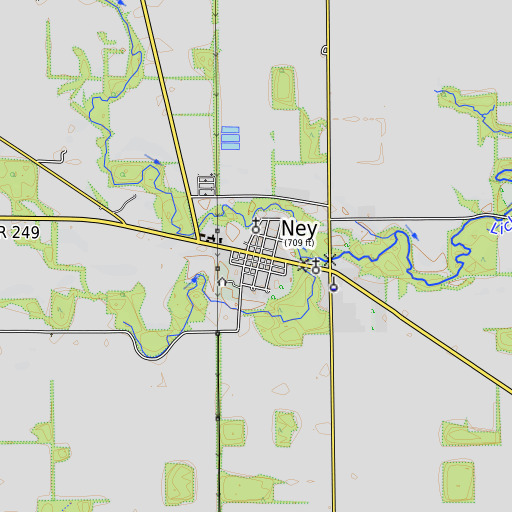 OpenTopoMap map of Ney, OH