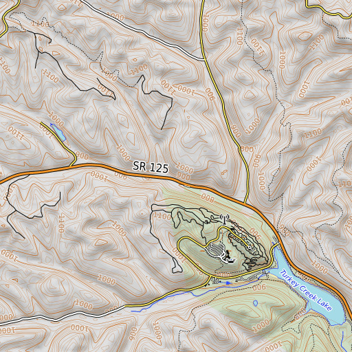 OpenTopoMap map of Rock Lick, OH